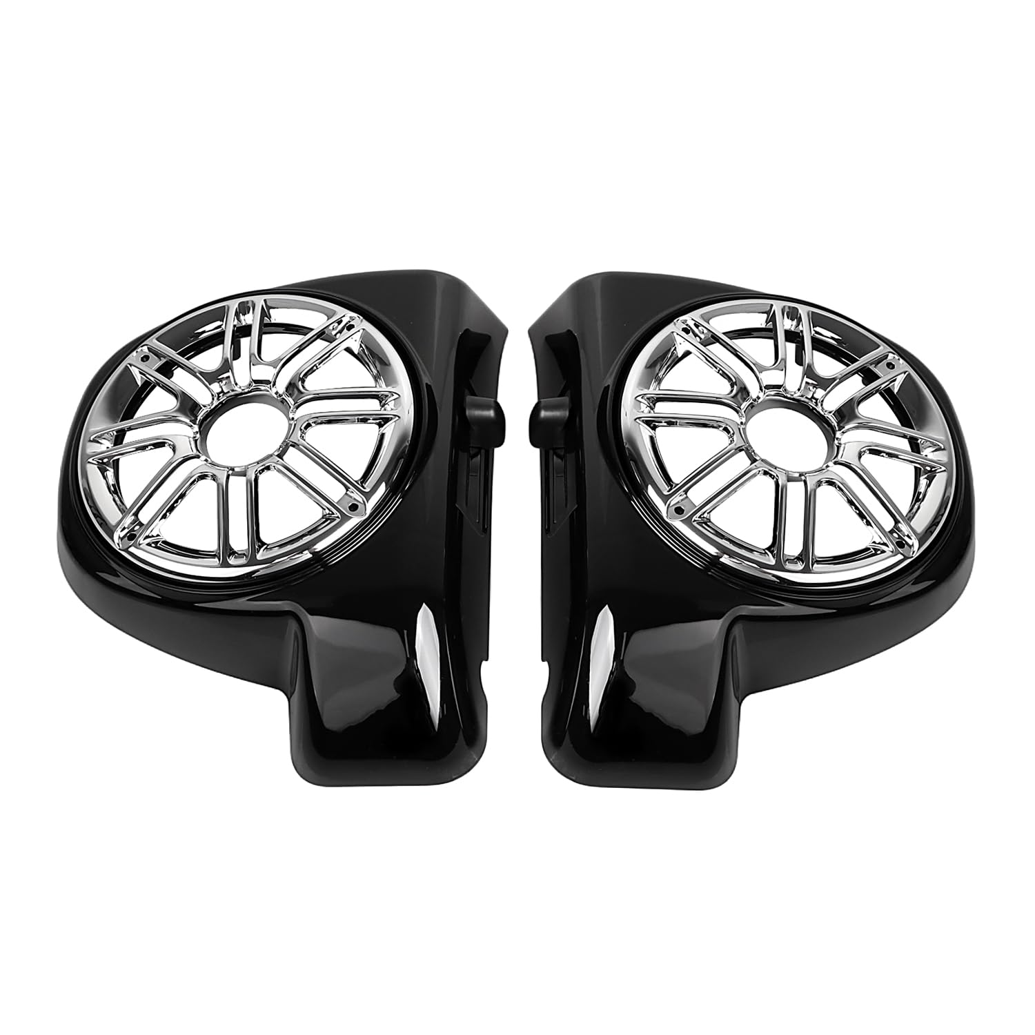 YDLMT Gloss/Vivid Black+Chrome Lower Vented Fairing 6.5