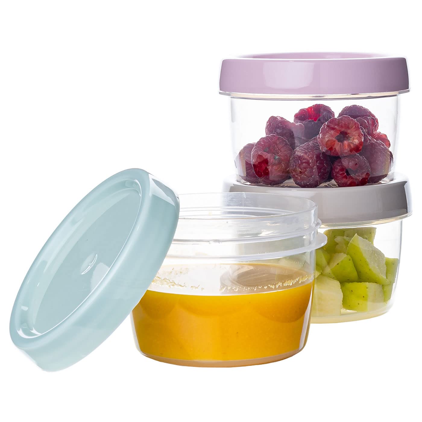 Confezione da 24 contenitori per alimenti 200 ml, senza BPA, adatto per microonde e lavastoviglie, congelatore, contenitori con coperchio