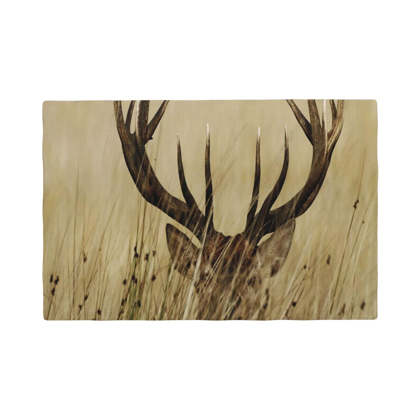 Whitetail Deer Fawn In Wilderness Stag Printed Linen Place Mats Set Of 4 Pcs - Heat-Resistant And Non-Slip Table Placemats