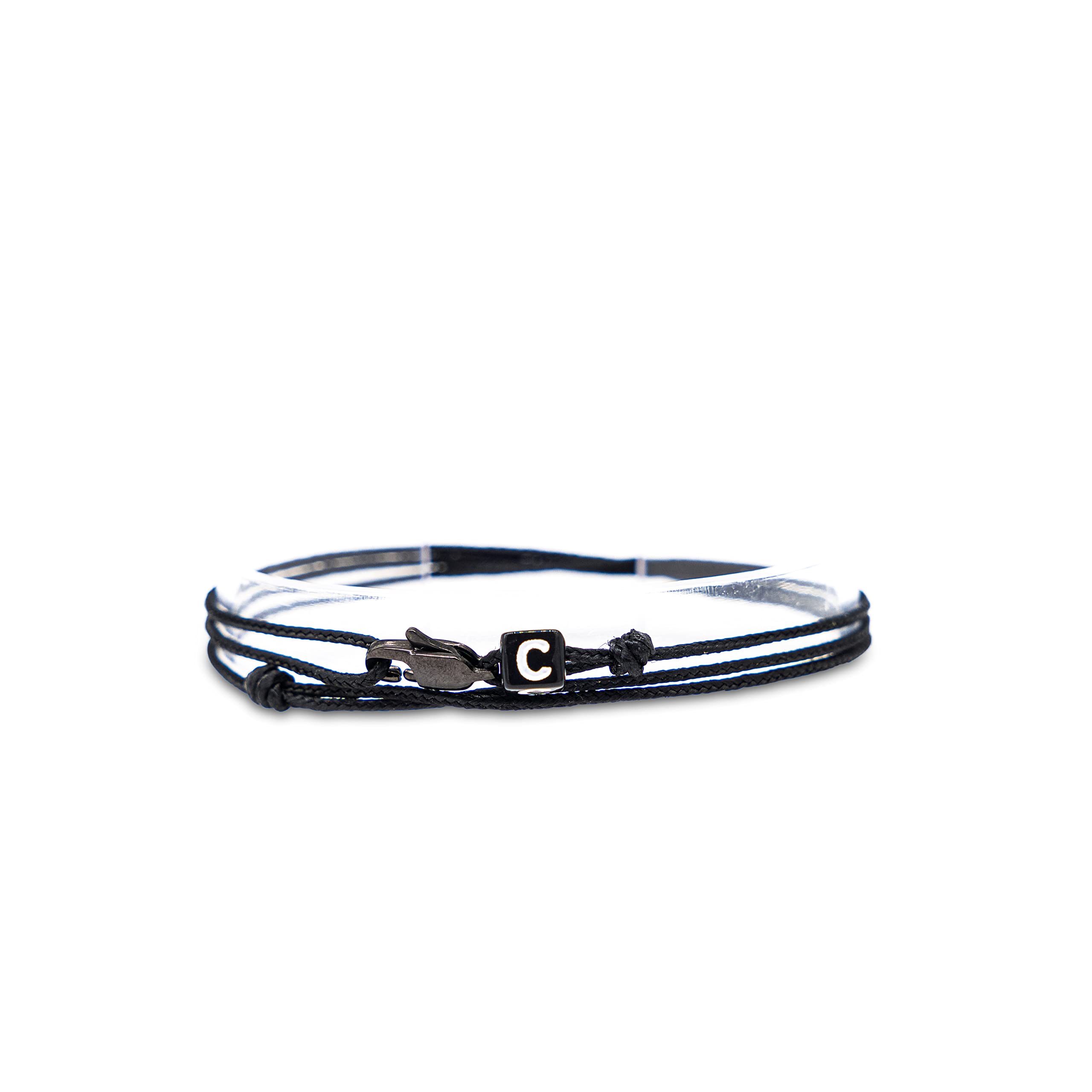 Made by Nami Braccialetto casual da surfista personalizzato con lettera Donna Uomo Ragazza Braccialetto per coppia personalizzato Braccialetto dell'amicizia Impermeabile e regolabile H Cotone