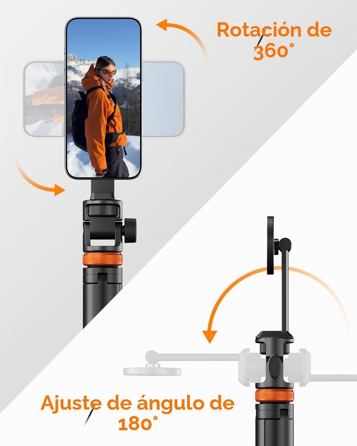 EUCOS Trípode magnético para teléfono de 62 pulgadas para iPhone, trípode de palo selfie con control remoto | N52 - Soporte magnético fuerte para teléfono, soporte extensible para teléfono celular para grabación de video, viajes