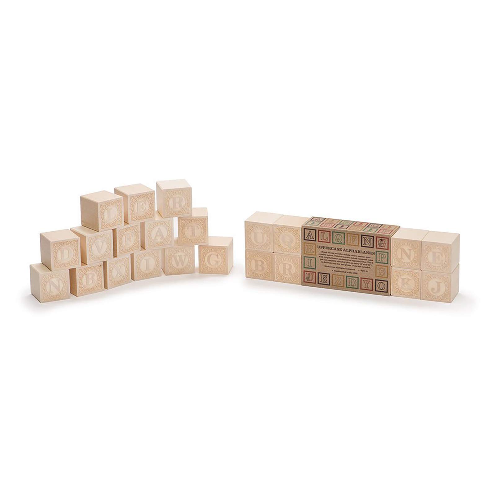 Uncle GooseUppercase Alphablank Blocks - Made in USA