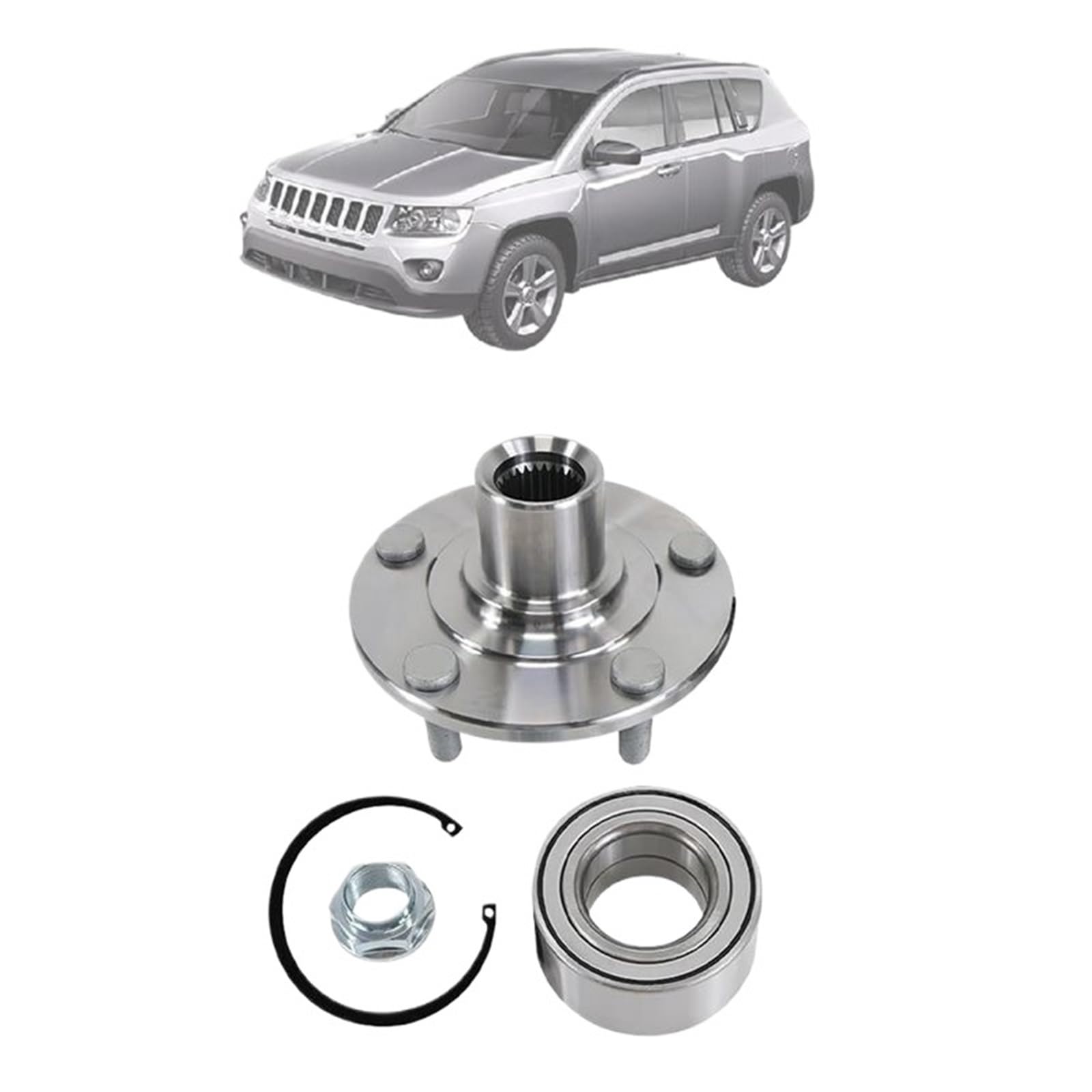 Juego de cojinete de rueda Adatto per Jeep Compass Dodge Caliber BR930558K Kit di sostituzione del cuscinetto mozzo della ruota anteriore Kit de Rodamientos para Rueda