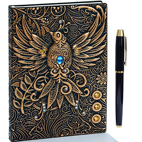 3D Phoenix Vintage 2019 Tagebuch+ Stift,A5 Notizbuch Liniert,Personal Organizer Planer Journal Notebook,GeburtstagGeschenk für Männer Frauen Erwachsene Kinder