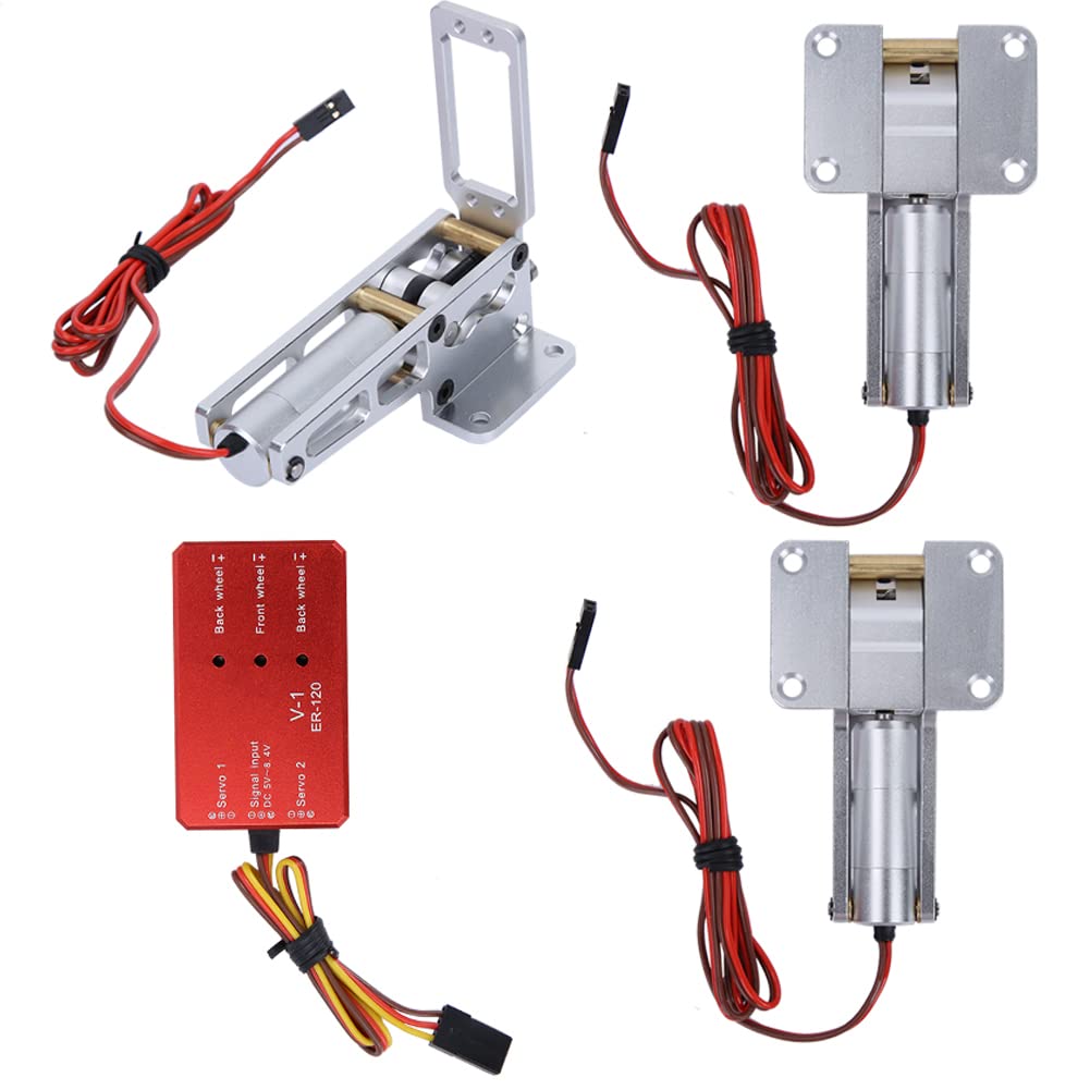 JP Hobby ER-120 Elektrisches Einziehfahrwerk, 27 x 80 x 22 mm/1,1 x 3,1 x 0,9 Zoll Legierung, elektrisch einziehbarer Controller für Starrflügelflugzeug-RC-Zubehör (Ausziehbare Basis + Controller)