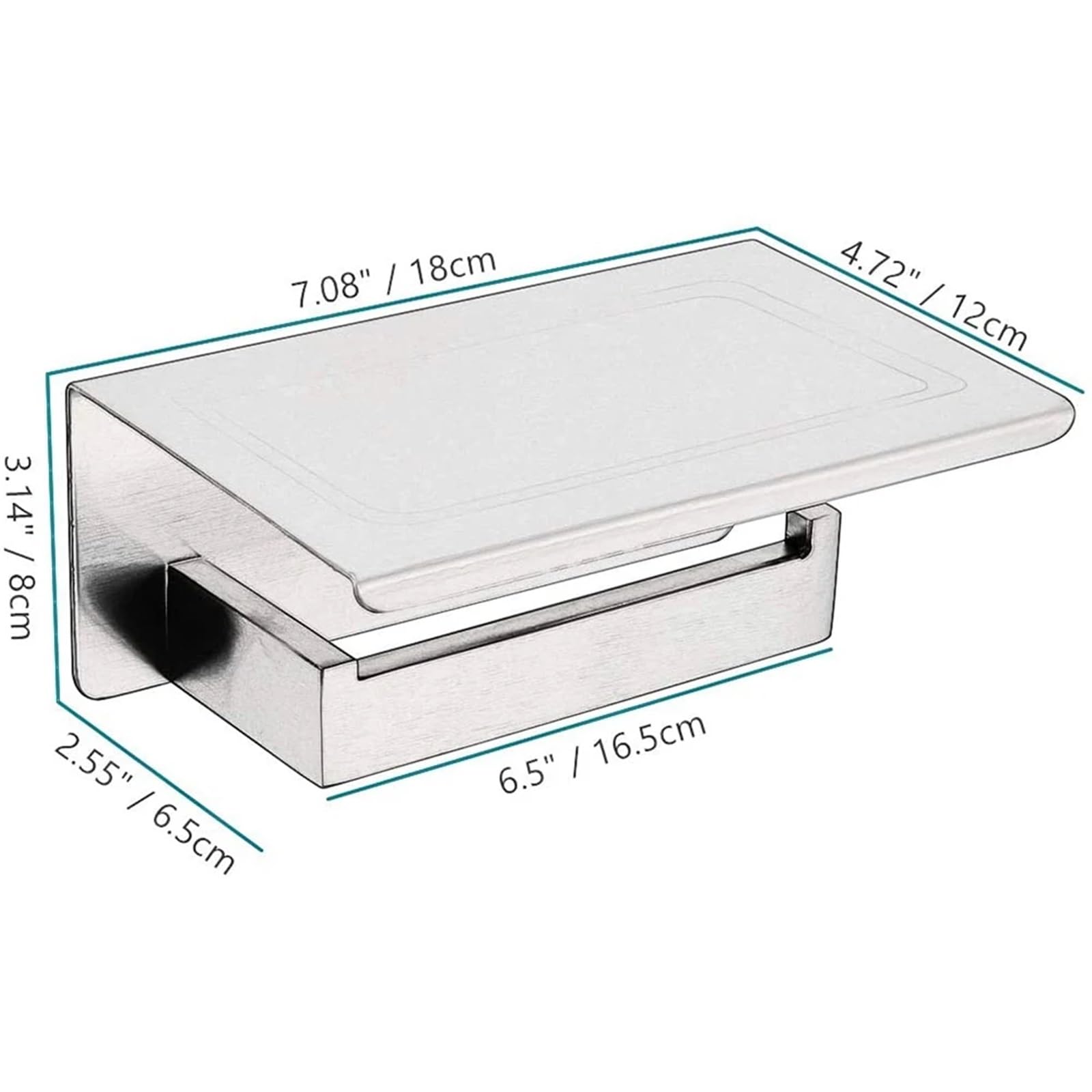 Stały uchwyt na papier toaletowy, Toilet Paper Holder With Shelf Stainless Steel Wall Mount Bathroom Multicolor(Mirror Polish)