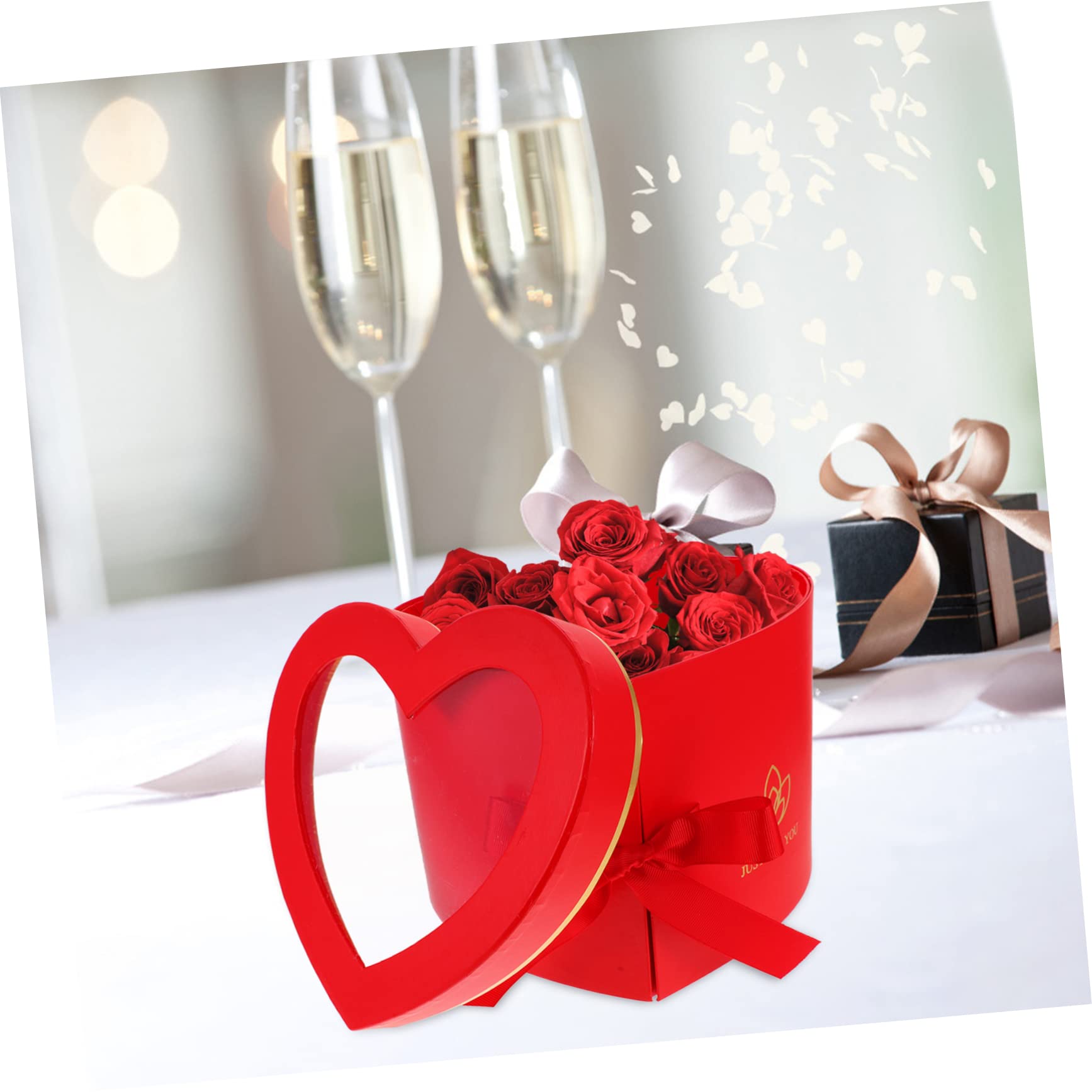 Ipetboom 2stücke Herzförmige Geschenkbox Doppelter Drehbar Kreative Verpackung Für Blumen Für Geburtstage Hochzeiten Und Valentinstag