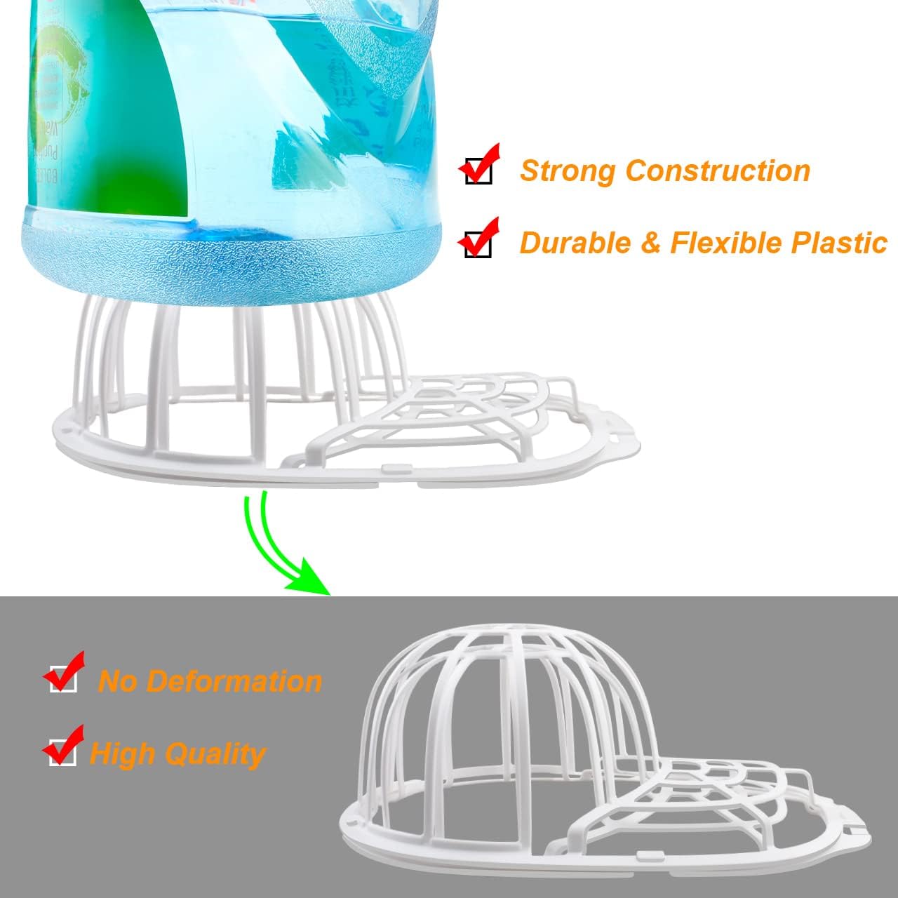Perfect Baseball Hat Washer for Washing Machine, Ball Caps Washing Cage for Dishwasher, Baseball Cap Protector Fit for Adults and Kids Hats (White)