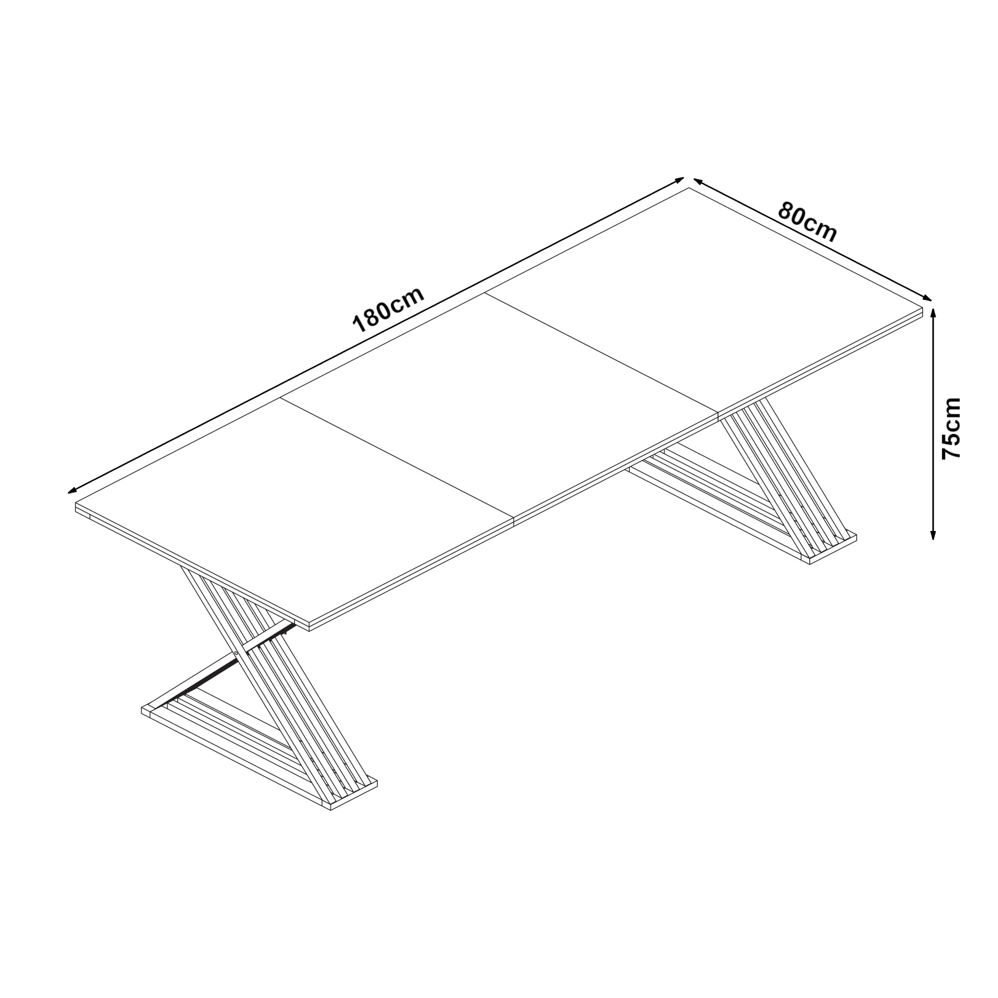 [en.casa] Tavolo da Pranzo fino a 6 Posti con Gambe a X in Metallo Dorato Tavolo Elegante per Sala da Pranzo Cucina 180x80x75 cm Effetto Marmo Bianco