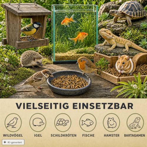 EWL Soldatenfliegenlarven getrocknet 1,2kg (7,8L) | Vogelfutter Fischfutter