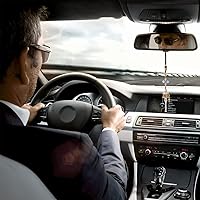 Vista 9 de KESYOO Llavero colgante de rueda de oración budista para colgar Feng Shui para espejo retrovisor de coche, accesorios para el hogar, amuleto