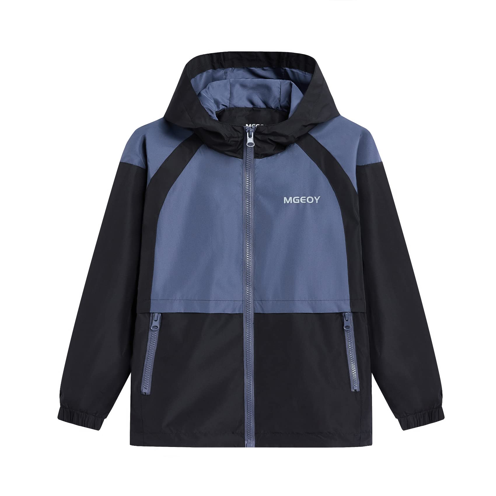 MGEOY Chaqueta impermeable para niños y niñas, ligera, impermeable, con forro polar, cortavientos para niños
