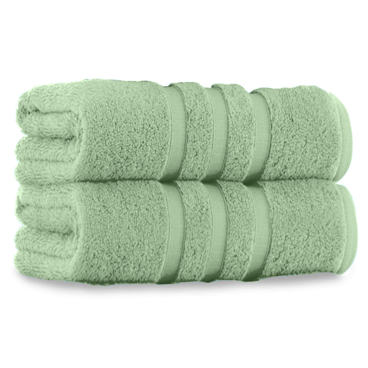 GC GAVENO CAVAILIA 550 GSM Jumbo Sage Green Bath Sheets Towels Large 2Pk | Quick Dry Highly Absorbent Extra Large Bath Sheets Cotton Towels Set | Hotel Quality Towel Super Jumbo Bath Sheet, 100x180 Cm โ image 1