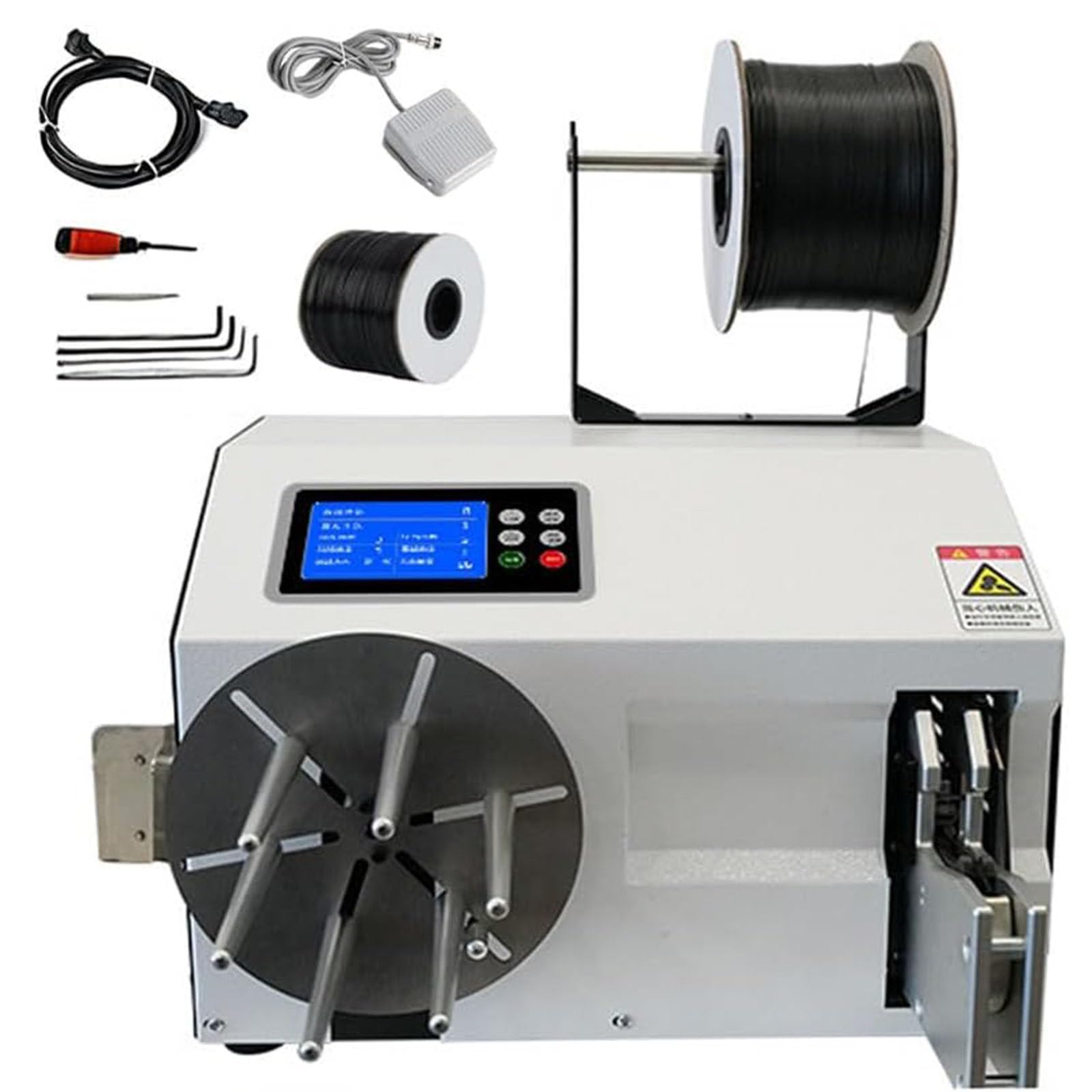 HaiZethonic Electric Semi Automatic Bag Closure,Automatic Twist Tie Machine, Wire Sealing Bundler for 0.19-1.18in Diameter, Efficient Metallic Twist Ties, Ideal for Packaging and Bundling TypeB