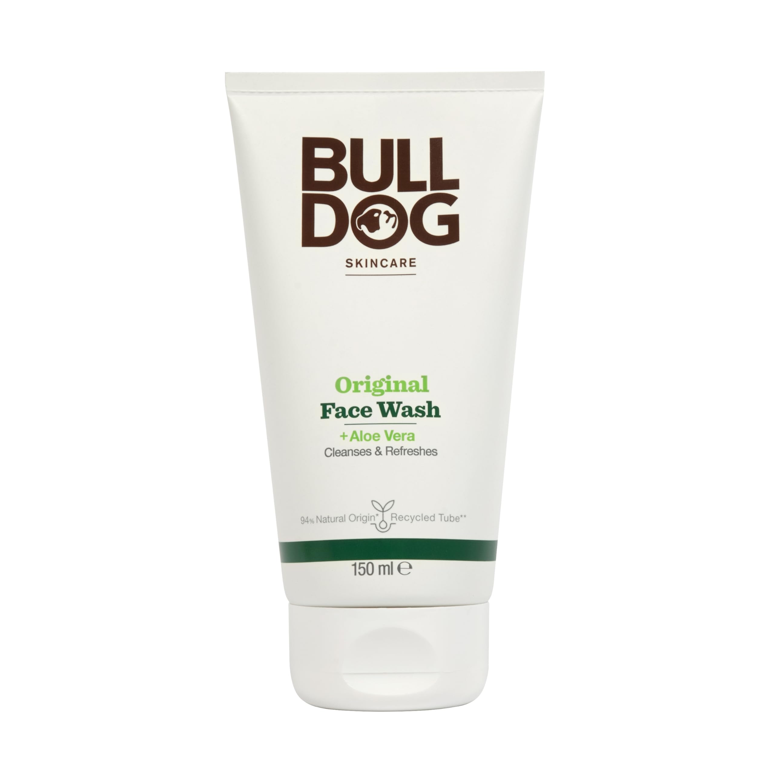 Bulldog Skincare for Men Original Face Wash 150mL, Mild and non-drying cleanser, Aloe vera,...