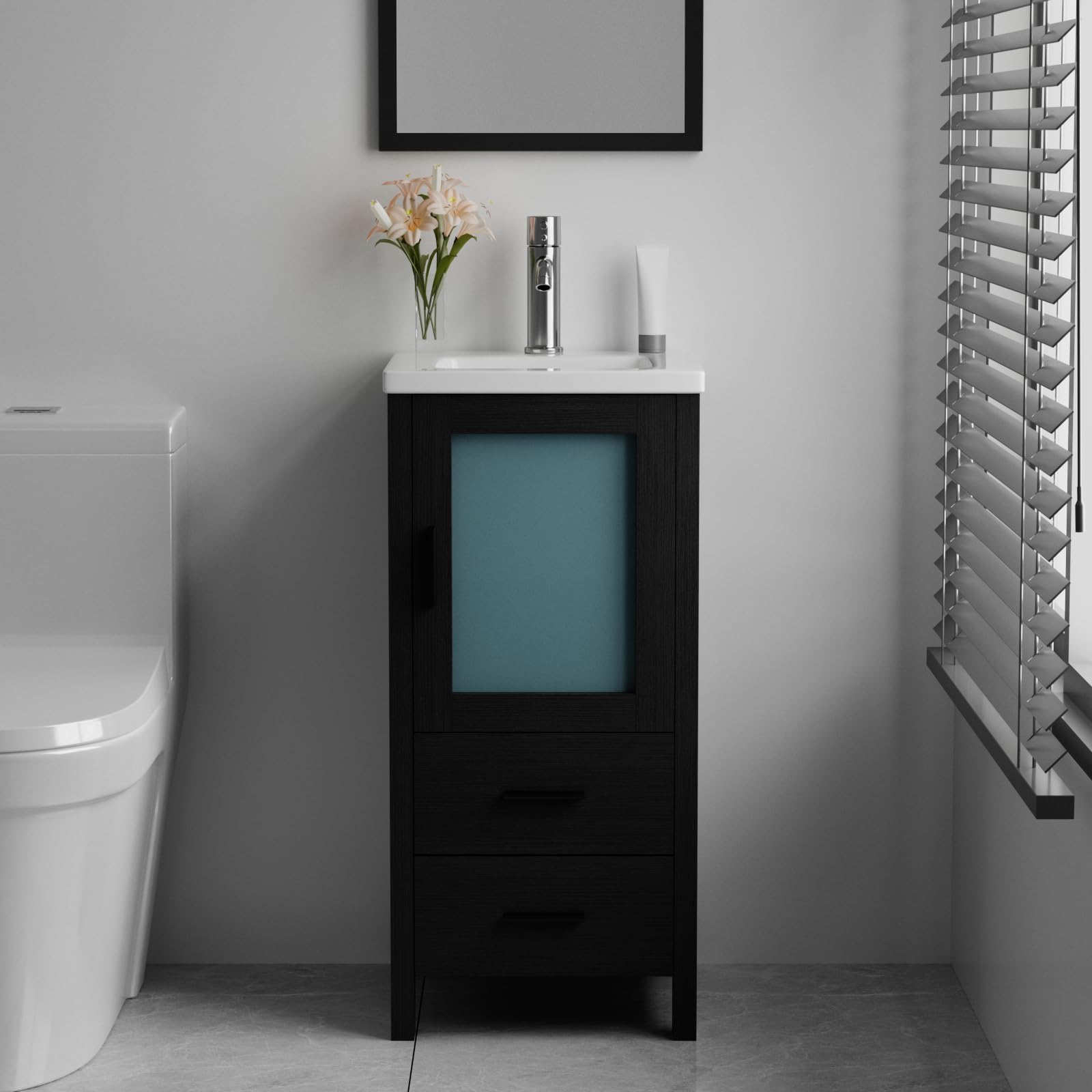 Amazon.com: wonline 16" Bathroom Vanity Set, Single Small Bathroom ...