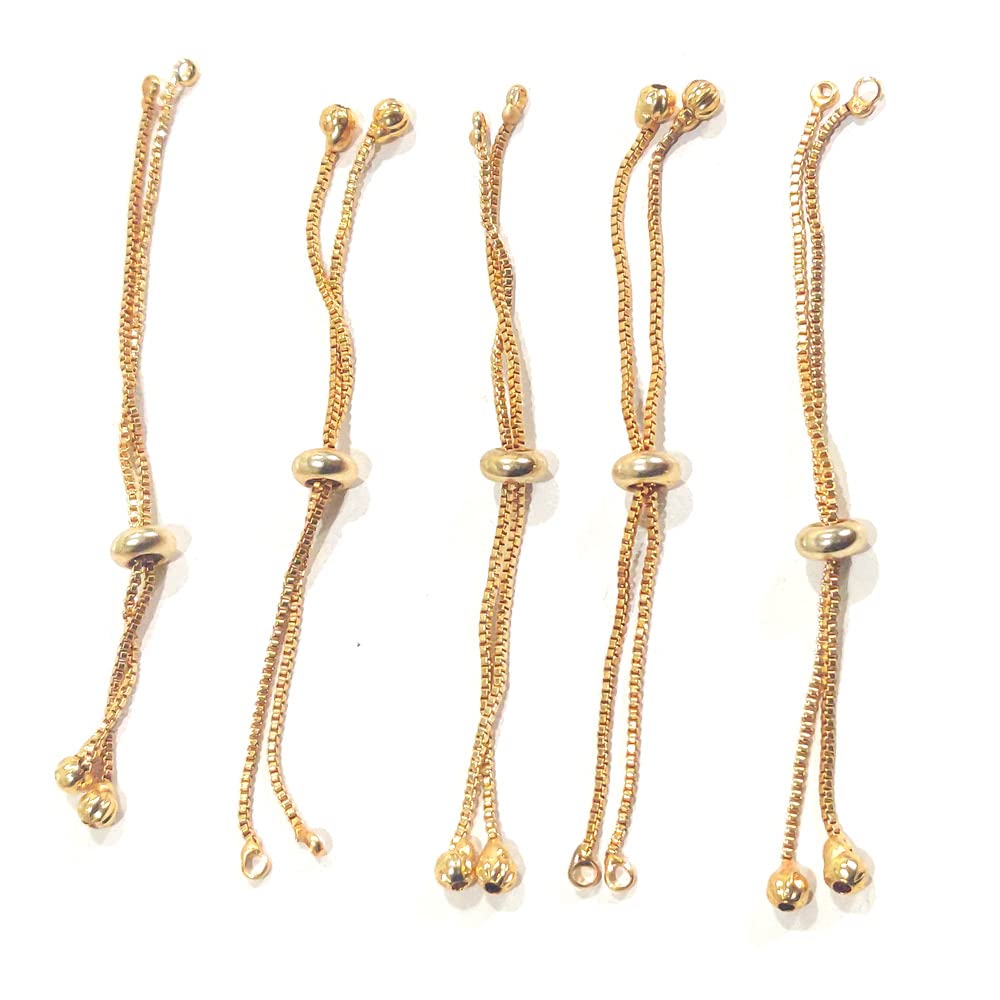 Excellentcrafts 5 Pieces of Adjustable Metal Bracelet Chain with Metal Bead End - Gold (B09X2M2QW9) Amazon Price History, Amazon Price Tracker