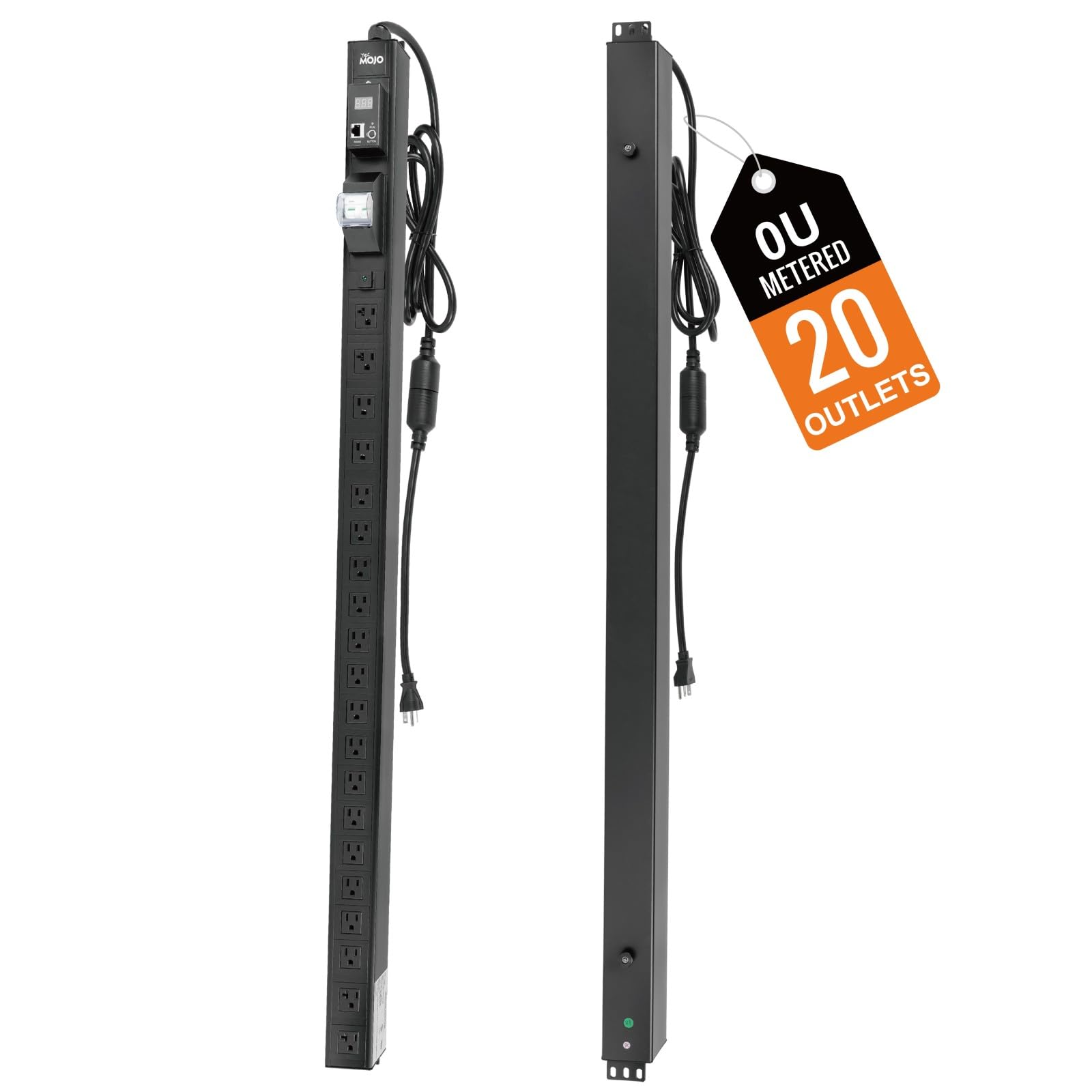 Tecmojo 20A 20-Outlet 0U Metered PDU, 5-15R/5-20R, RS485 Modbus RTU