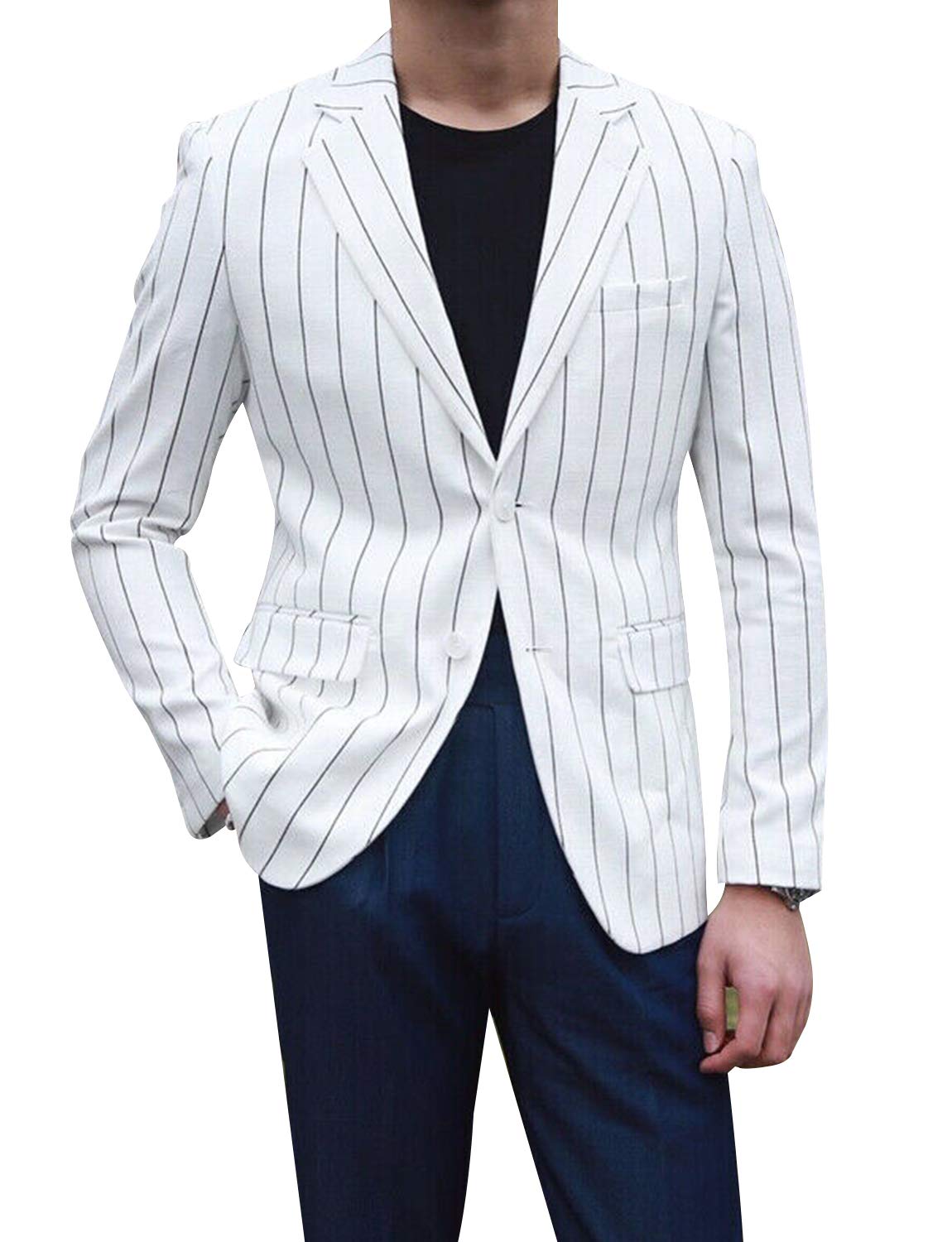 Veste rayé à deux boutons pour hommes Kromoc