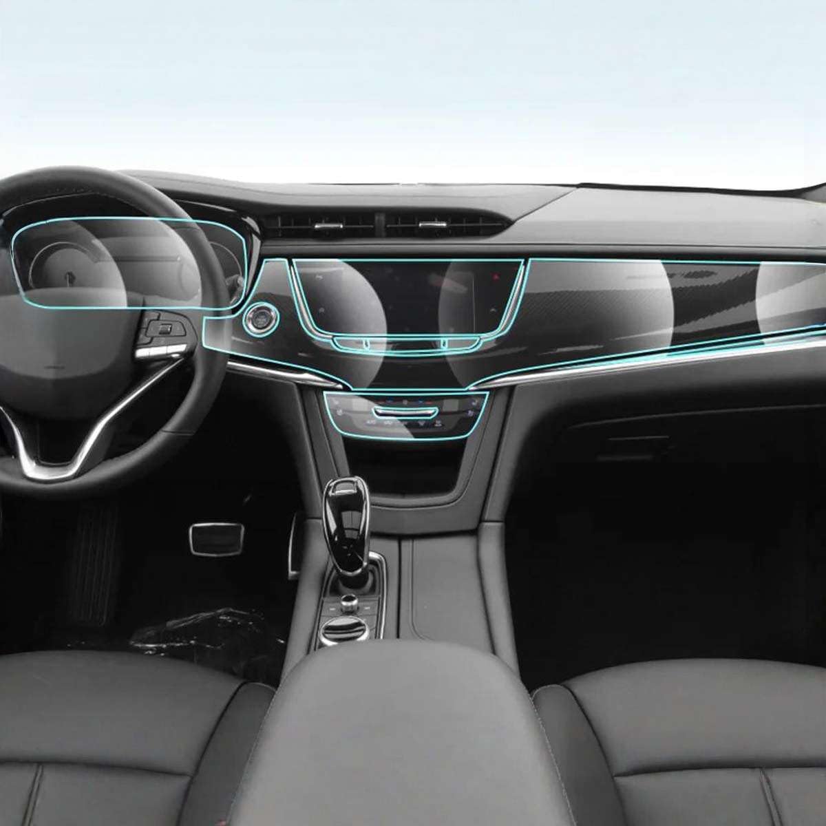 Car Interior Center Console Media Dashboard Navigation TPU Protector Film Anti-Scratch, for Cadillac XT6 2020-2024