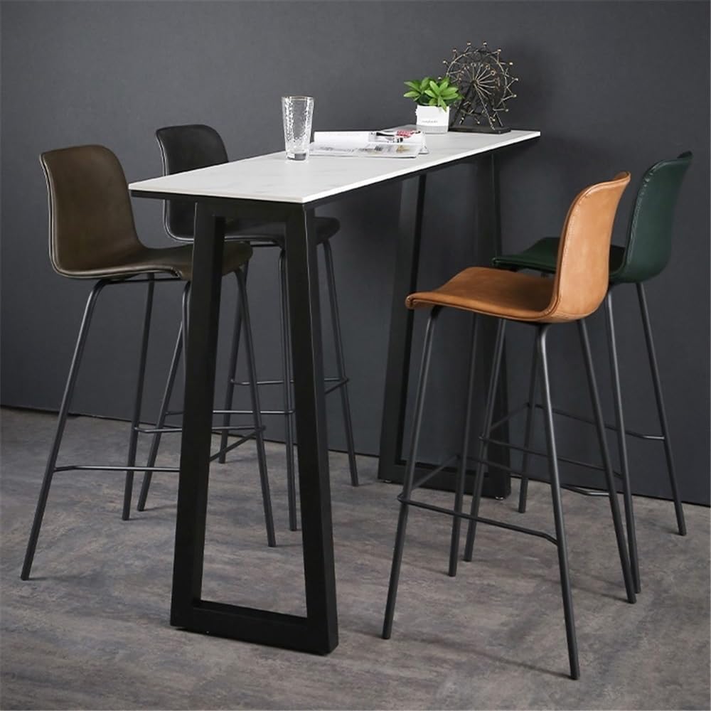 Table de Bar Table de Bar rectangulaire Simple et Longue 100 cm avec Cadre en métal, idéale for la Cuisine, Salle à Manger Le Salon(Grigio)