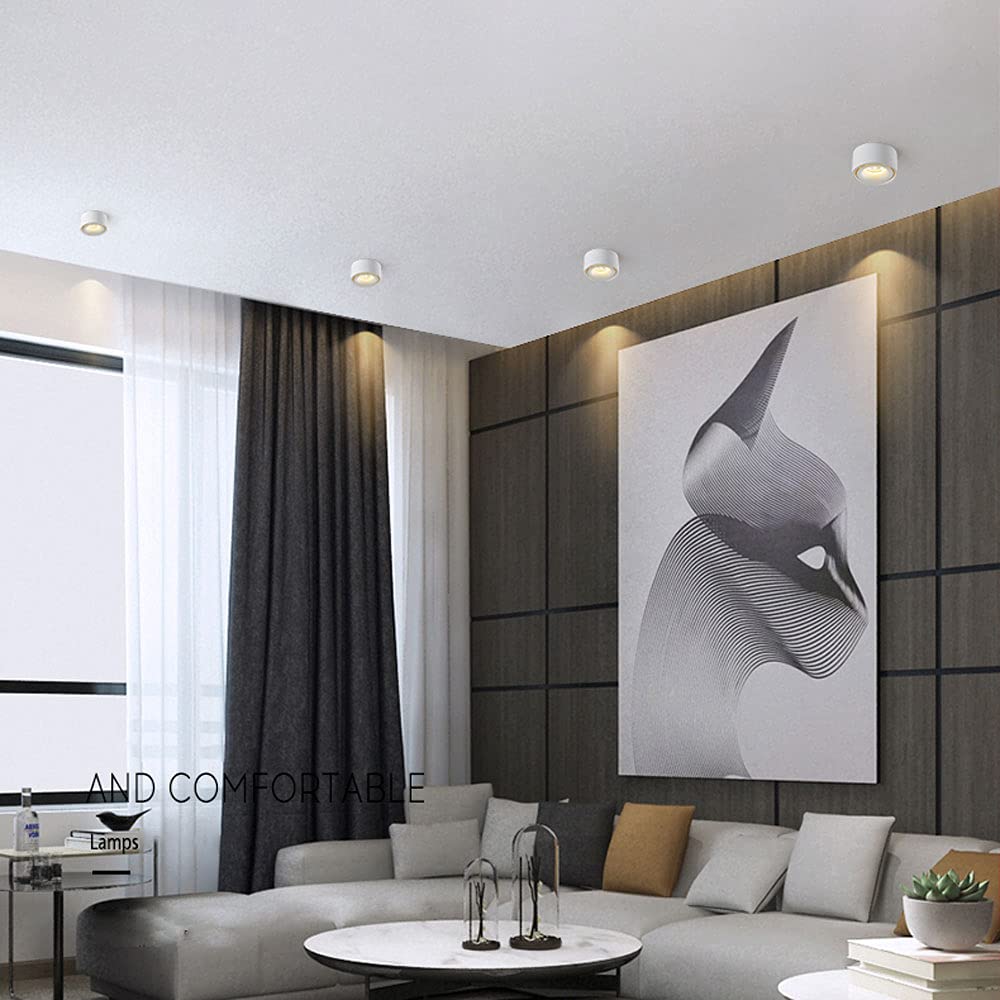 Reflektor Sufitowy M, Oprawa Oświetleniowa Sufitowa, Ściemnialna, Obudowa Aluminiowa, 12 W, Oświetlenie Sufitowe, Oświetlenie Galerii, Kierunkowe Reflektory Sufitowe Do W,White3000k