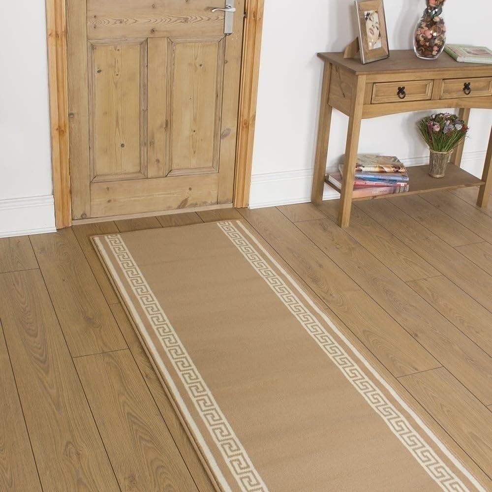 runrug Soft & Luxurious Hallway Runner Rug - Comfortable Carpet for Hall, Kitchen & Corridor - Multiple Sizes - Stain-Resistant, Dirt-Resistant - 100cm x 330cm - 9mm Thick - Key, Beige