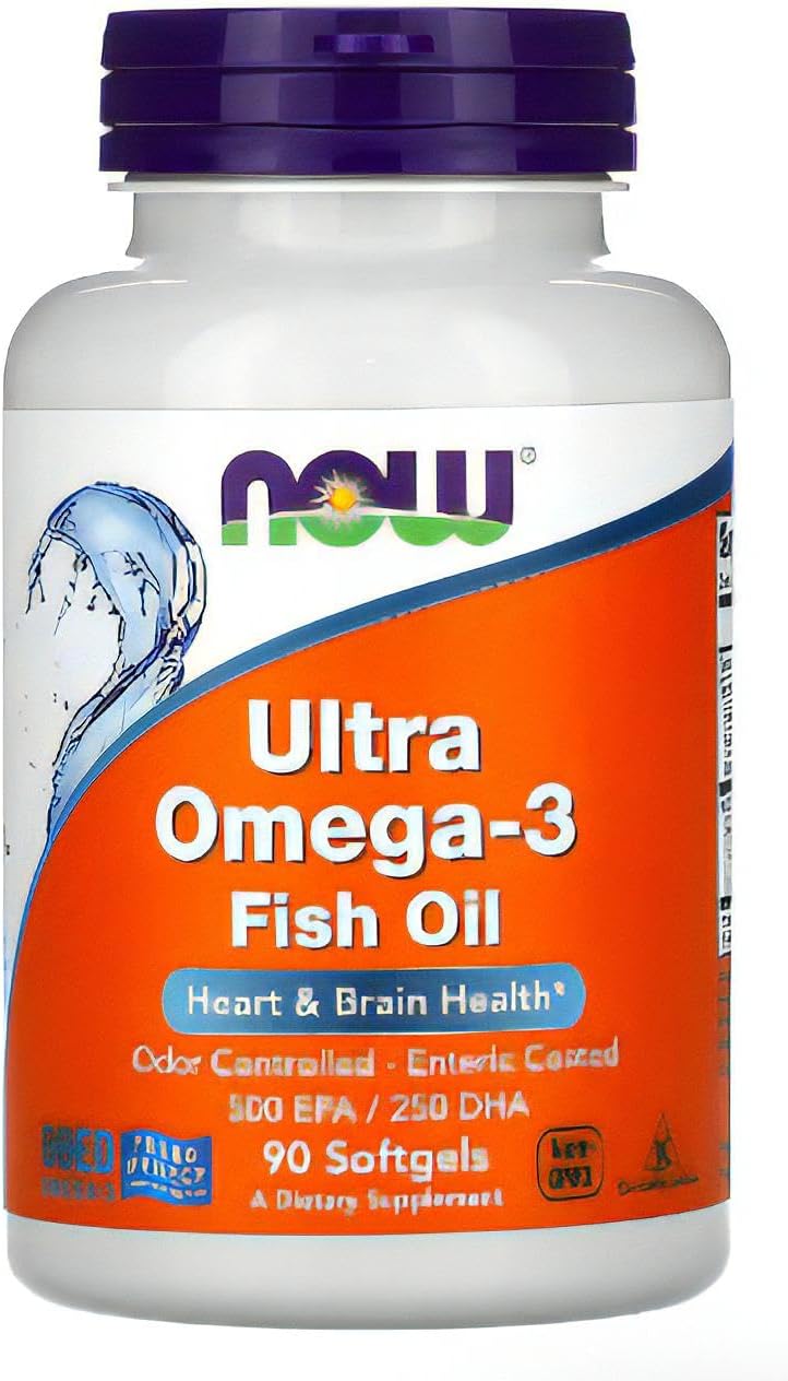 Ultra Omega-3- 500 EPA/250 DHA (90 softgels) – Now Foods