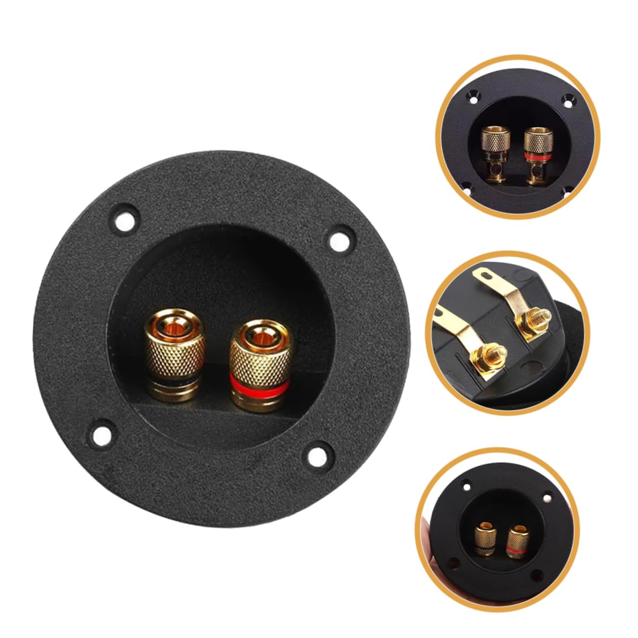 Toyvian 5 zestawów gniazd przyłączeniowych do głośników, wtyczka, okablowanie, przewody, kabel głośnikowy, zaciskany, audio, cyfrowy odbiornik stereo, kabel do słuchawek, soundbar, czarny, miedziany,
