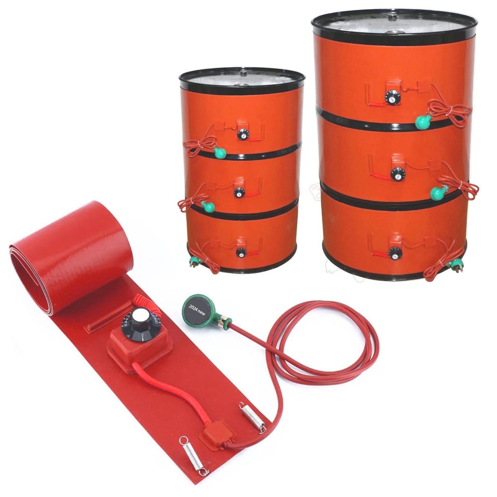 AYUWQZX silicone drum heater with adjustable thermostat, Silicone Drum Heater Band Adjustable Thermostat 20-200L(150L 152 * 25CM)