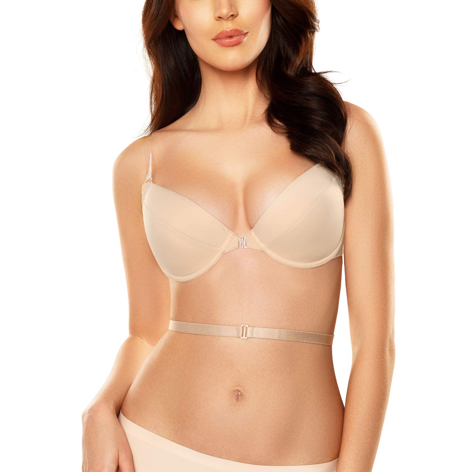 Vivisence Underwired Smooth Backless Push-Up Bra 1040, Beige,36DD