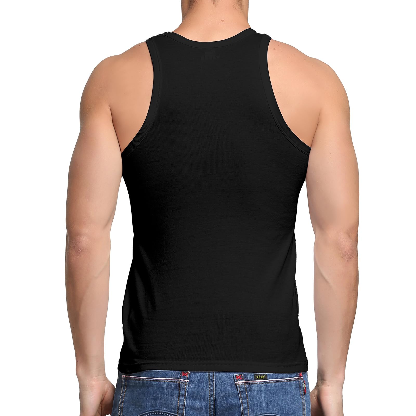 HomyComy Camiseta de Tirantes para Hombre Pack de 3 de Algodón 100% Ropa Interior sin Manga Tank más Colores