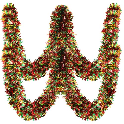 Weihnachts-Lametta-Girlande, Baumschmuck, Metallic-Glitzer,...