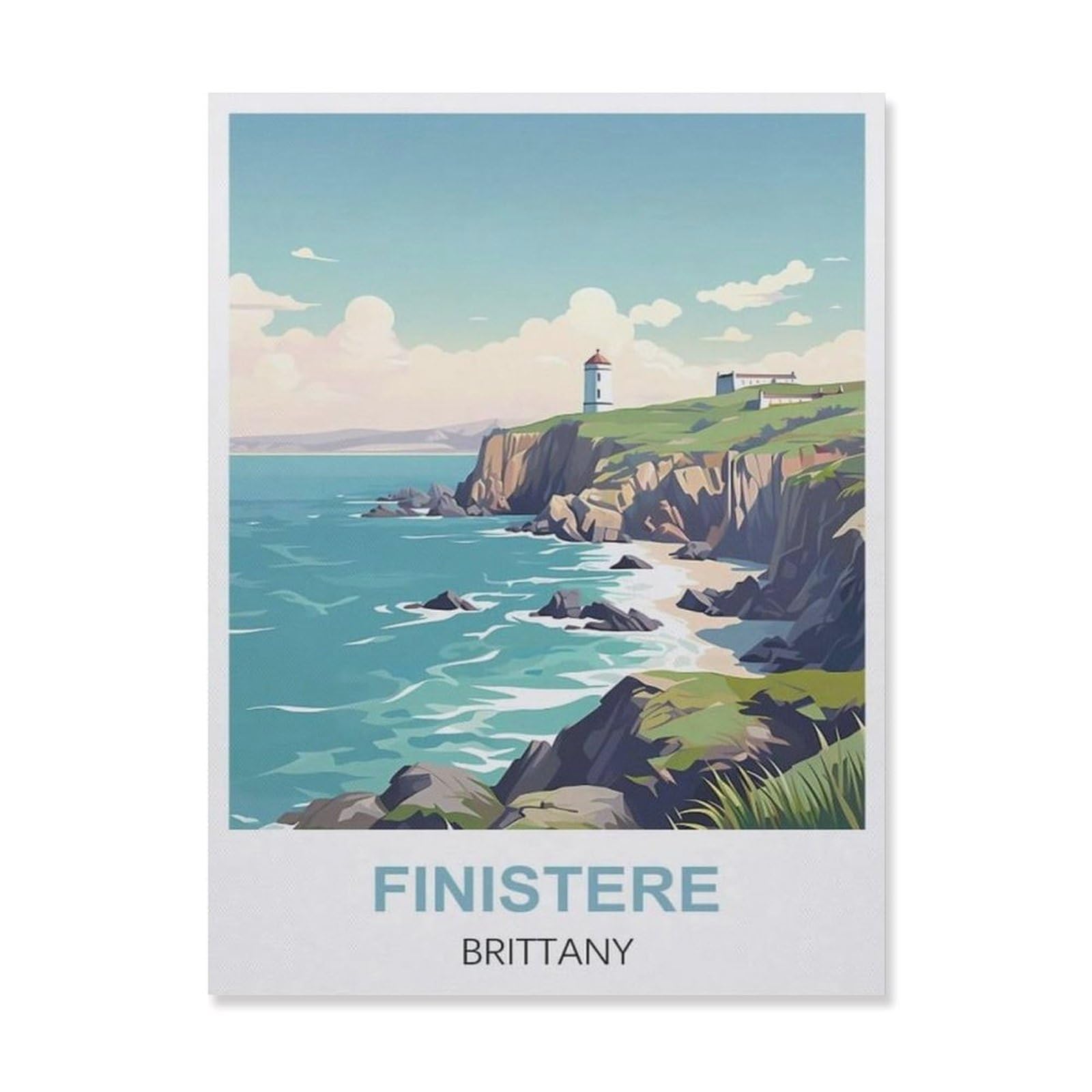 Vintage Metal Tin Sign，Finistere Brittany(15x30cm）