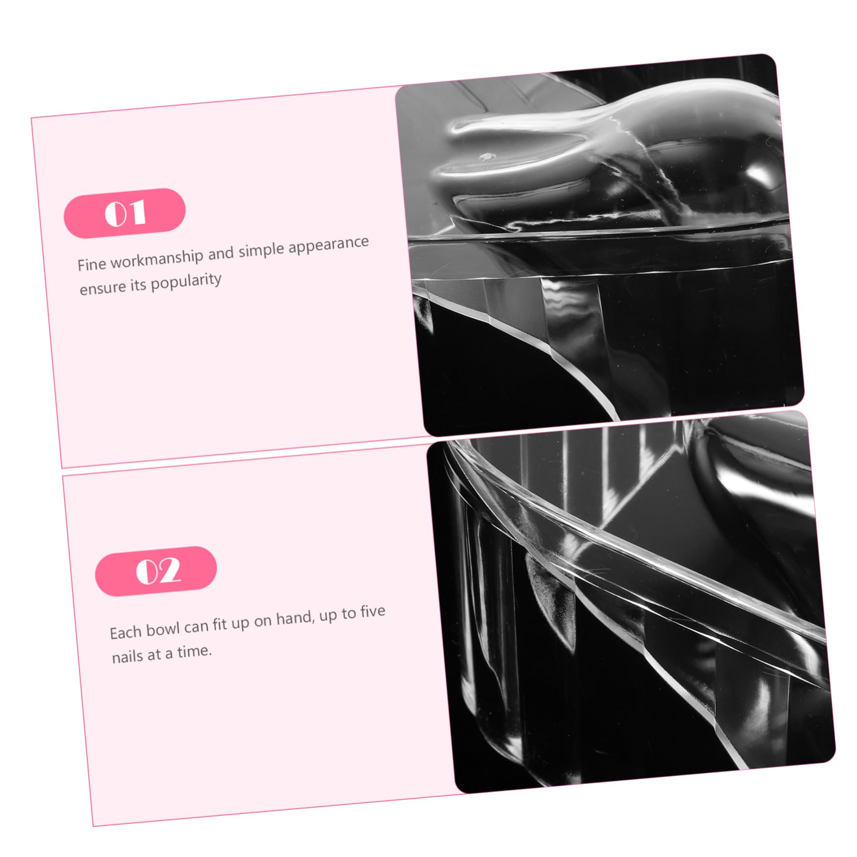 BELLIFFY 2pcs Nail Beauty Tool Basic Manicure Bowl Set Soak off Bowl Remove Wash Soaker