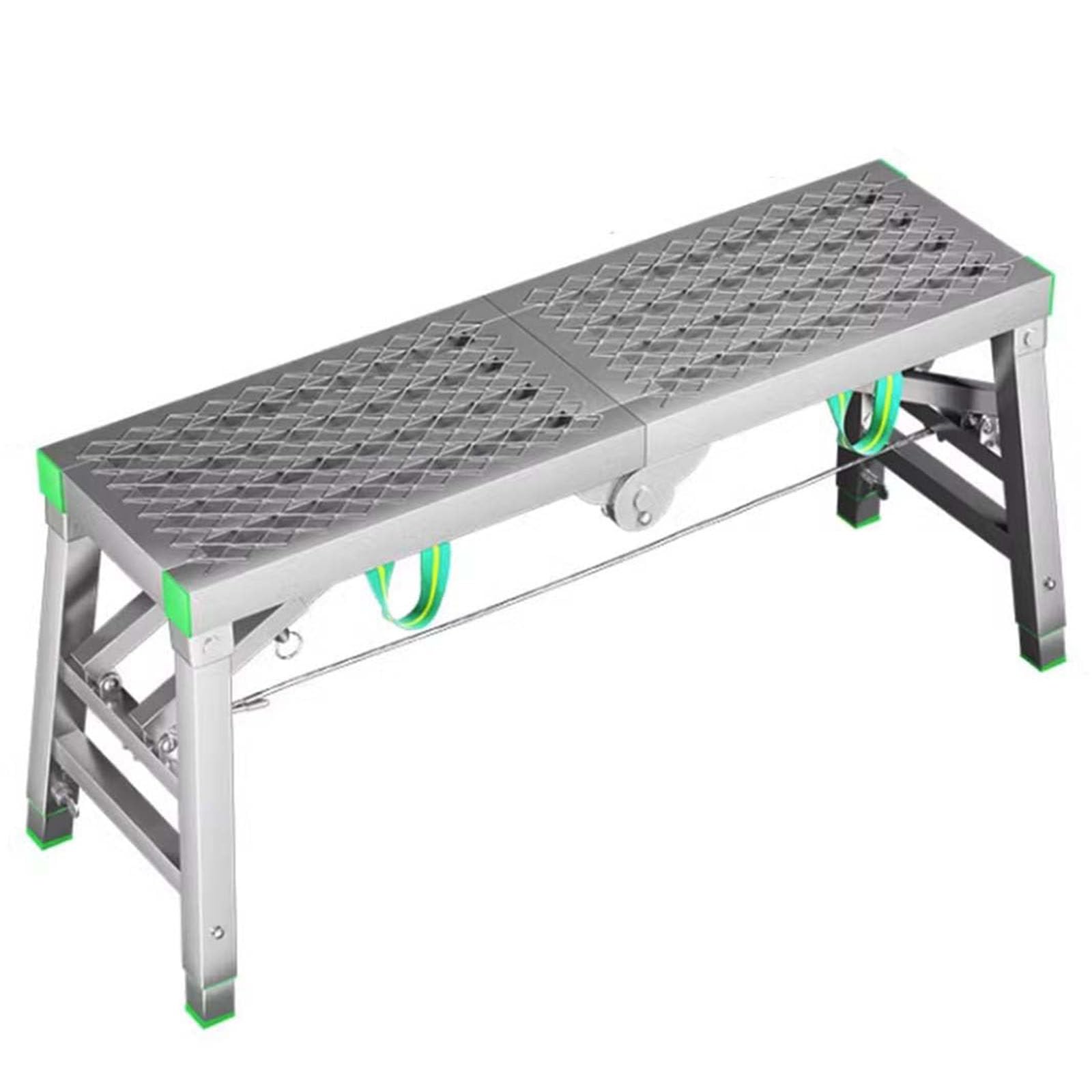Ponteggio Pieghevole Portatile, Larghezza 40 cm, Altezza 140 cm, Regolabile, Antiscivolo, Ideale per Pulizia soffitti, Pittura, Lavaggio Auto. Attrezzatura Resistente e Versatile.