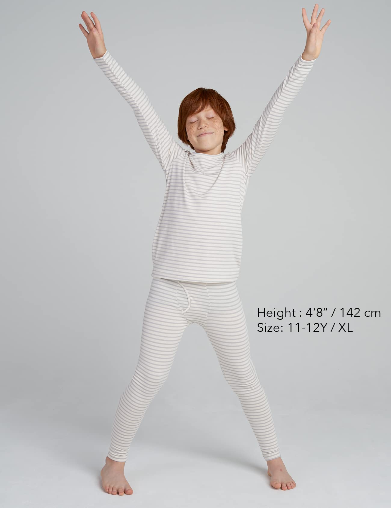 LAPASA Set Termico Intimo Bambino Caldo Leggero Strato Base Maglia a Maniche Lunghe e Pantaloni B03