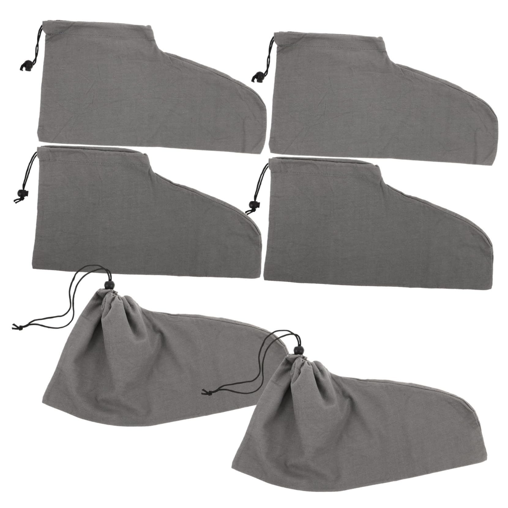 6 Pezzi borsa per scarpe con coulisse custodia per scarpe da viaggio Borsa di stoccaggio da viaggio in cotone Dark Grey