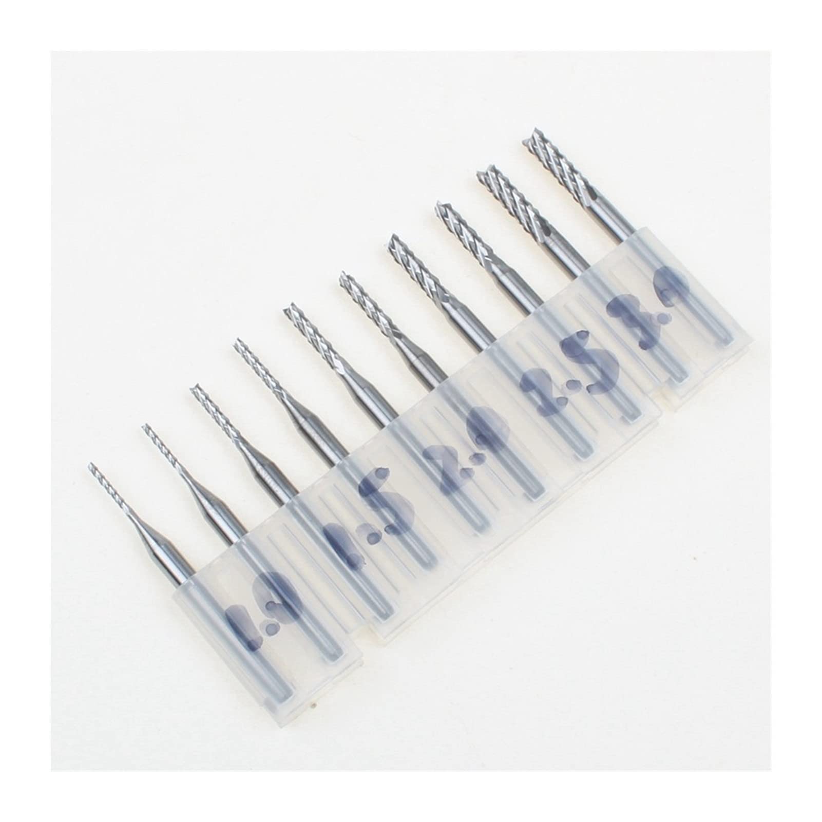 BERWENNY 1.0mm 1.5mm 2.0mm 2.5mm 3.0mm End Mill Tools CNC Cutting Bit Milling Cutters Kit Compatible with Engraving Milling Machine