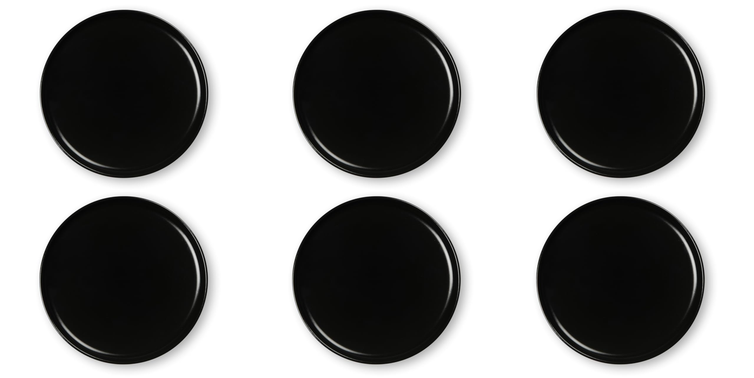Excelsa Nordic - Juego de 6 platos de fruta de cerámica, negro mate