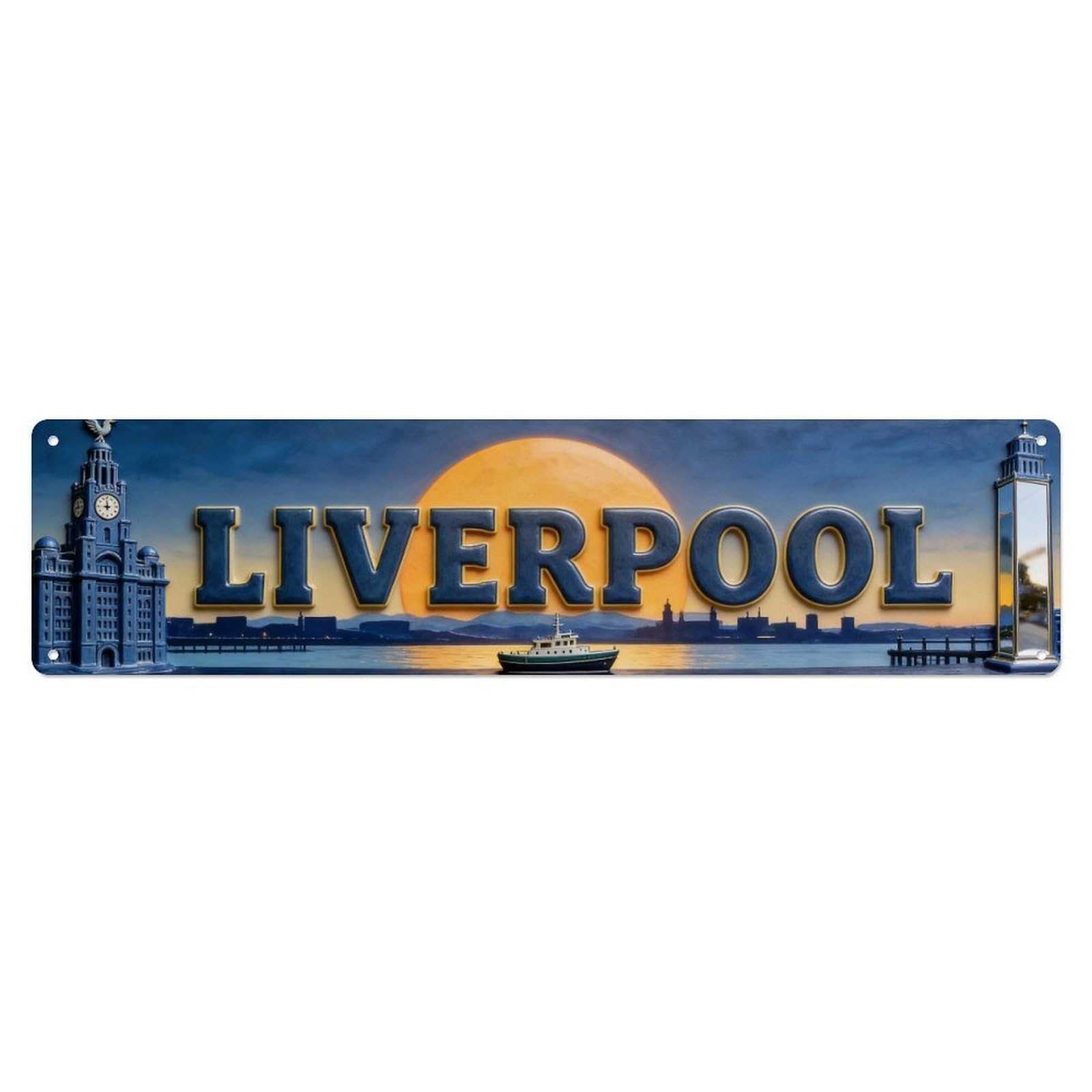Metal Tin Sign Liverpool England Retro