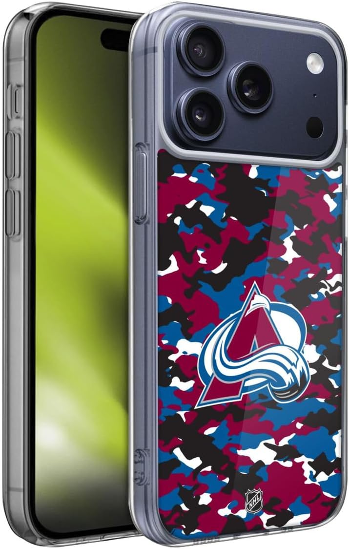 Head Case Designs Officially Licensed NHL Marble Colorado Avalanche Gel Case [Military Grade Protection] Compatible with Apple iPhone 17 Pro