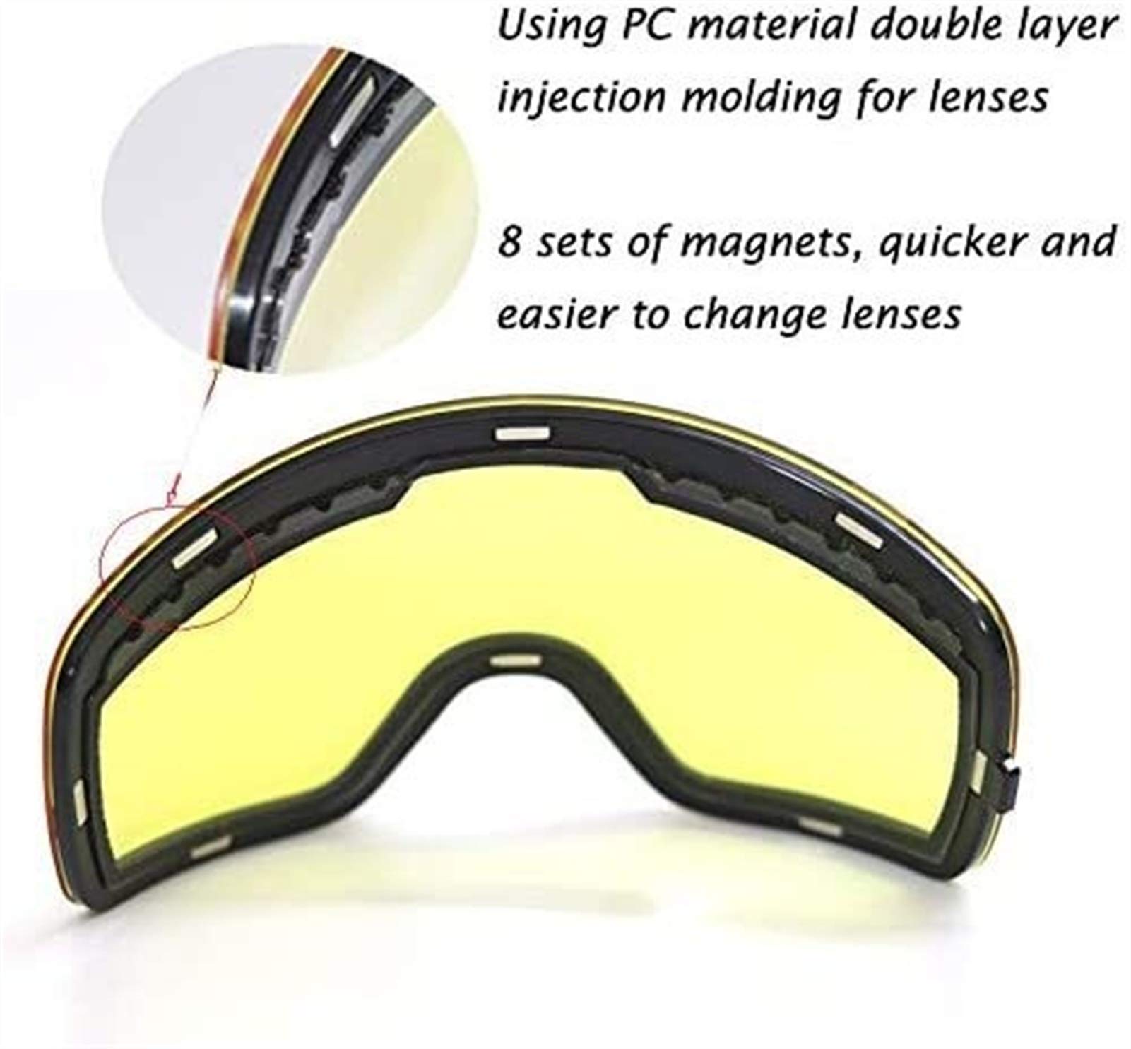 Lunettes de Ski Ultra-ventilées pour Enfants réglables pour Enfants Snow Snowboard Snowboard Lunettes de Sport - pour Les Jeunes Enfants et Adolescents compatibles avec Un Casque Lunettes de Moto Ski