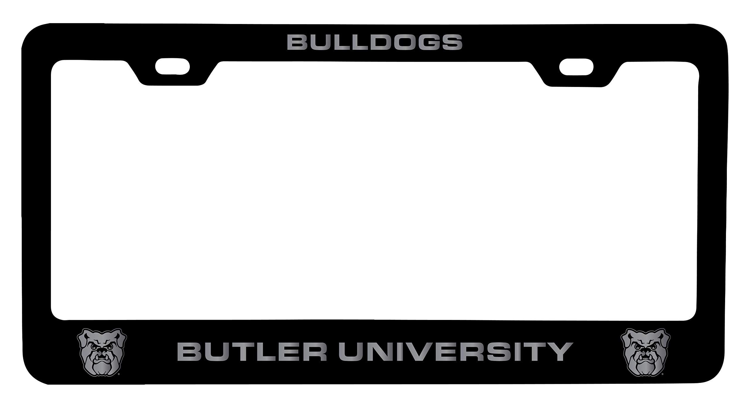Butler Bulldogs Laser Engraved Metal License Plate Frame Black Officially Licensed Collegiate Product