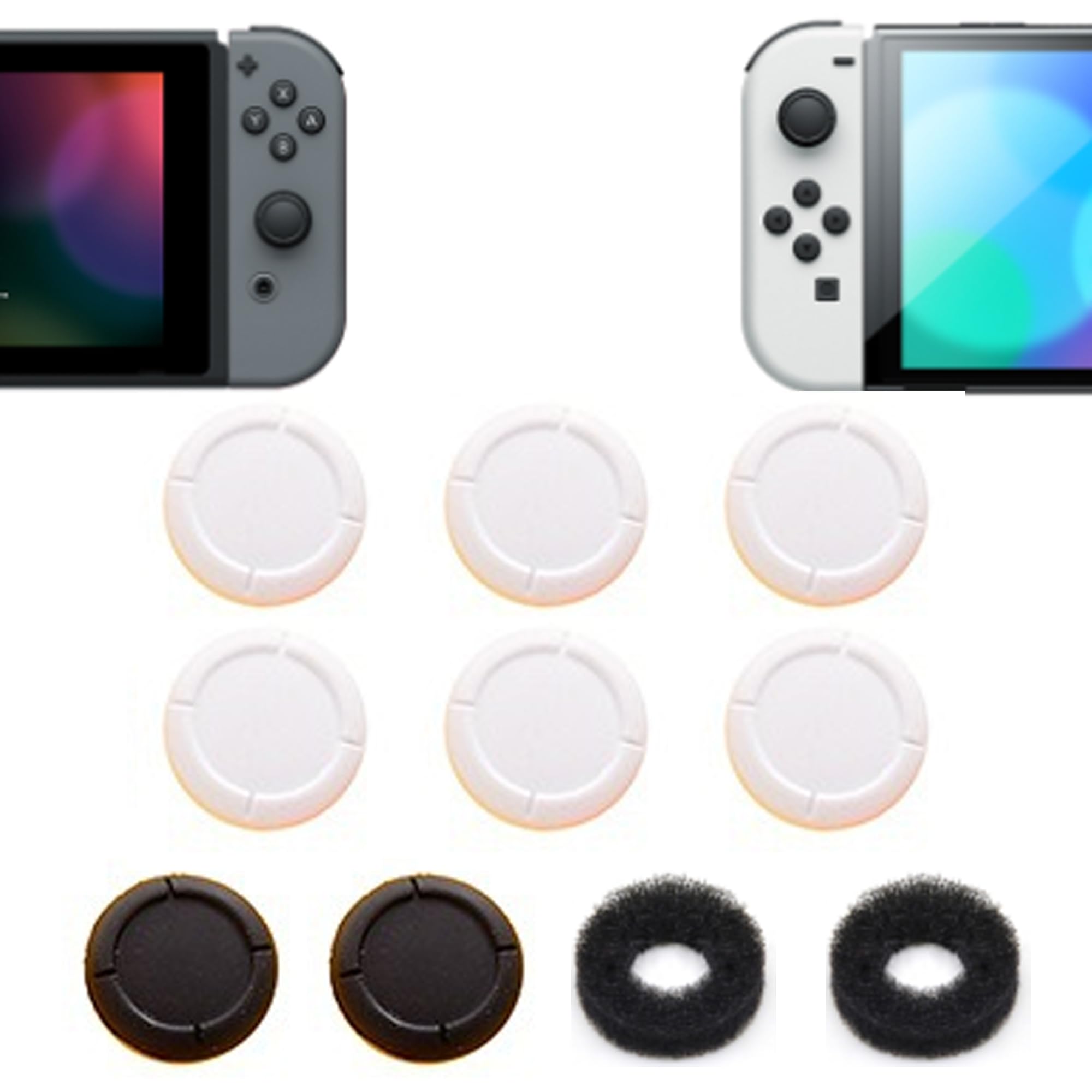 ZHI-NYLLDJS スイッチ/有機EL/ライト対応 フリーク switch適用スティックカバー ジョイコン スティックカバー アナログスティックカバー switch/有機EL/lite 対応 スティックカバー アシストリング(スティック カバー10個セット)ホワイト