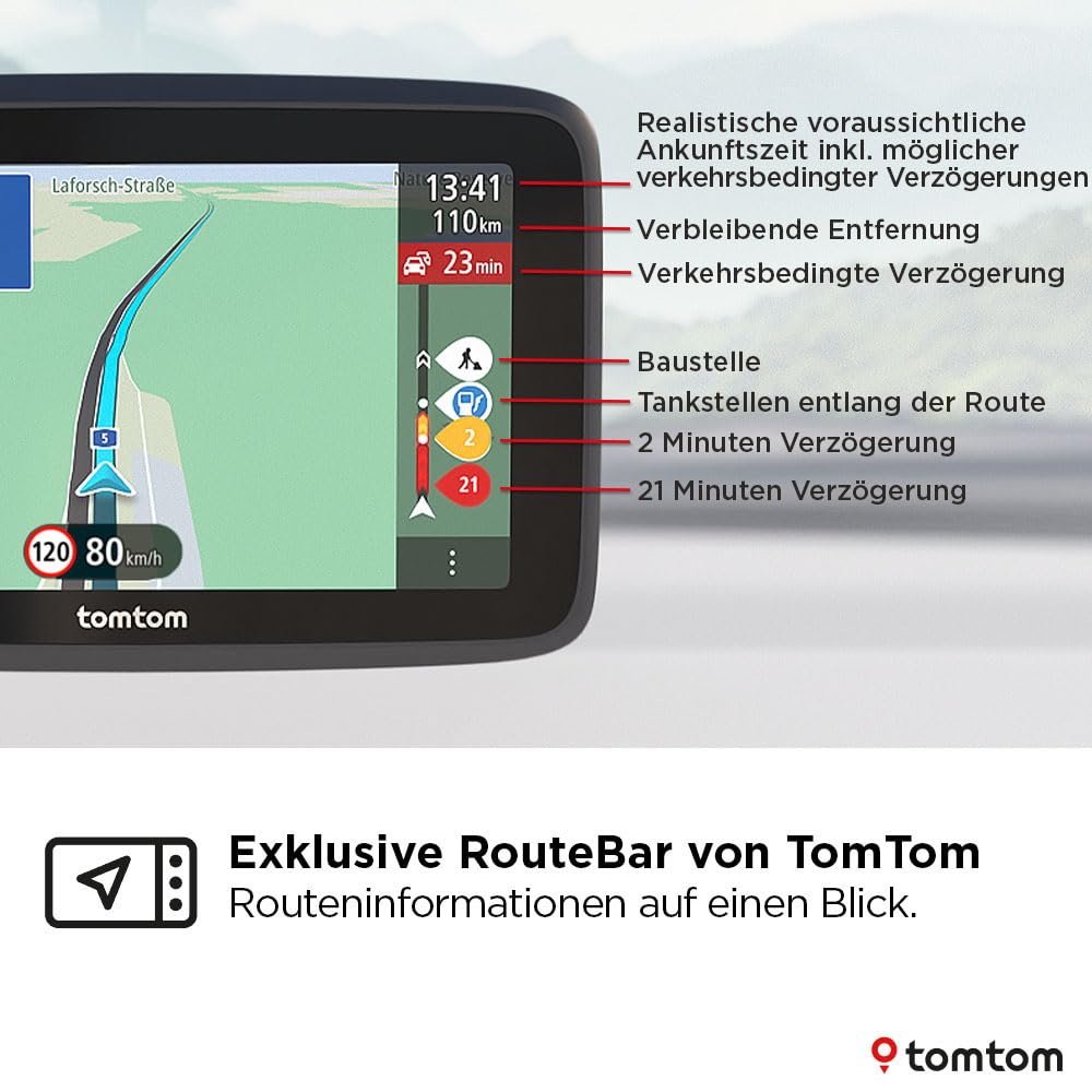 TomTom Pkw-Navi GO Advanced (6 Zoll, Stauvermeidung Dank TomTom Traffic, Weltkarten-Updates inklusive, Updates über Wi-Fi, dynamischer Fahrspurassistent, integrierte, umkehrbare Halterung)