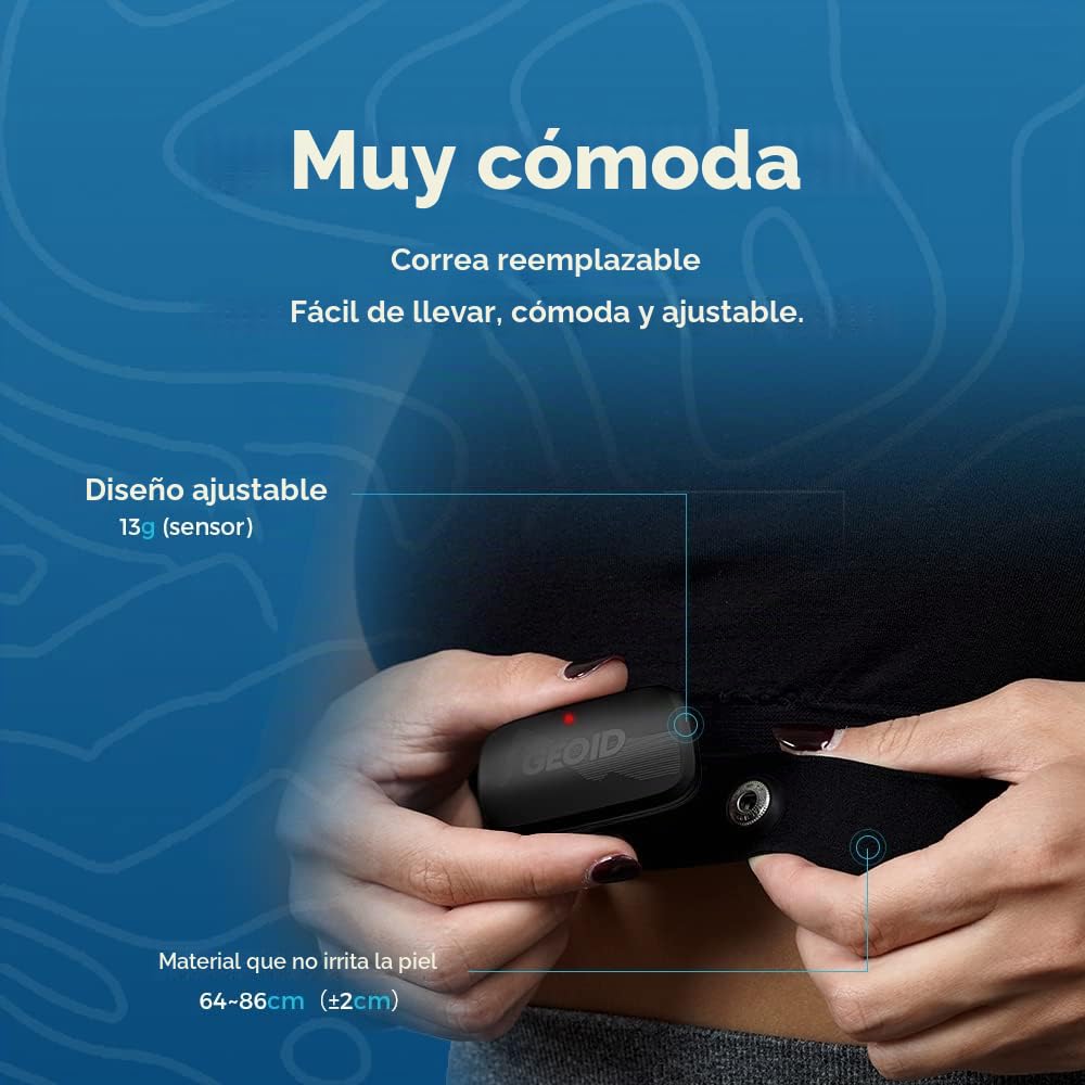 Wahoo GEOID HS500 Pulsómetro Correa de Pecho Bluetooth 4.2 Ant+ IP67 Impermeable