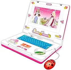 Laptop Infantil Brinquedo Educativo Divertido Musical Rosa