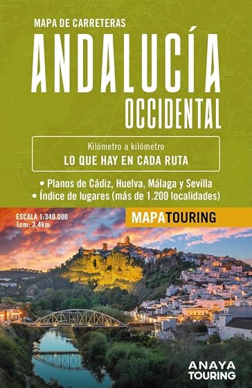 Mapa de Carreteras de Andalucía Occidental Escala 1:340
