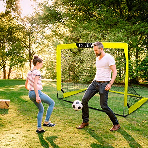 INTEY Soccer Goals, Set of 2- Size 4\'x3\' Portable Foldable Soccer Nets with Carry Bag for Games and Training for Backyard for Kids and Teens